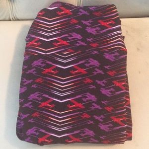 LulaRoe Airplane leggings OS